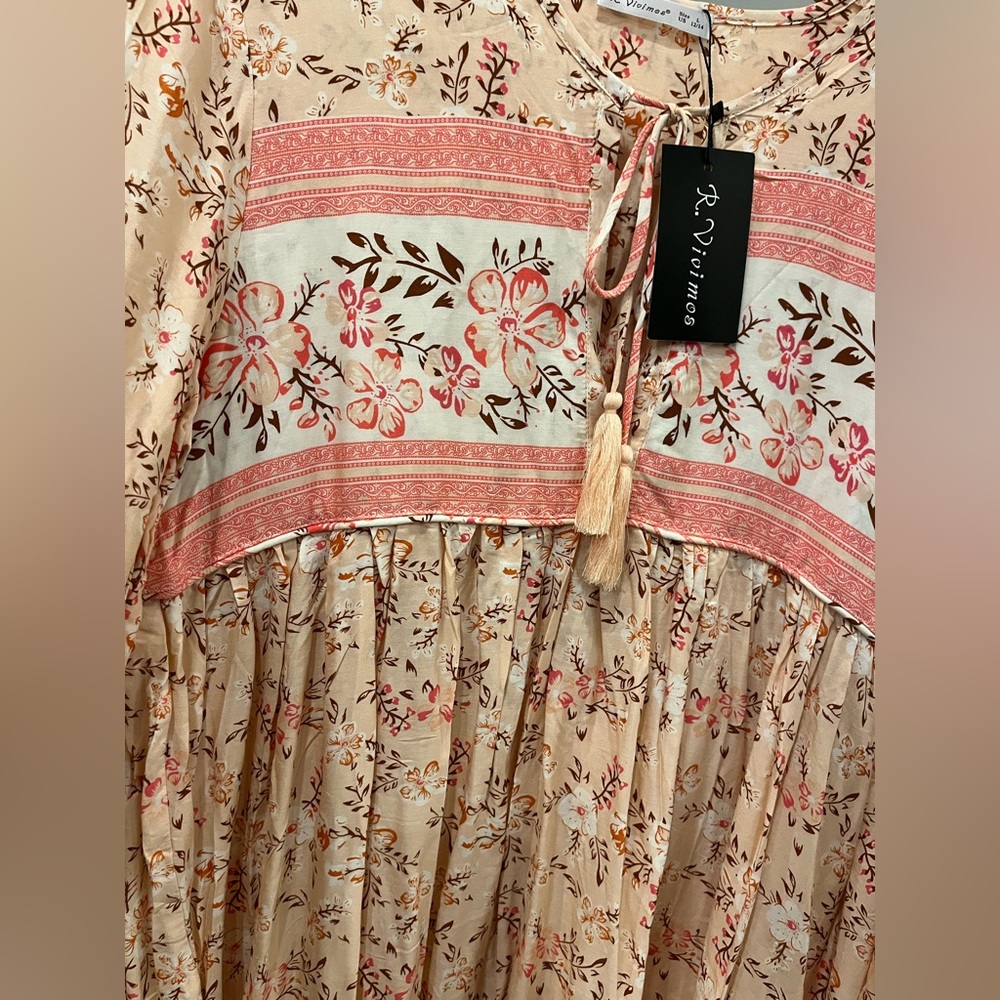 R.Vioimos Pink Floral Bsbydoll Dress - Picture 5 of 8